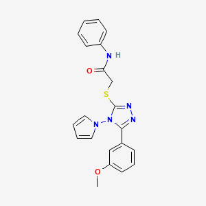 2-{[5-(3-methoxyphenyl)-4-(1H-pyrrol-1-yl)-4H-1,2,4-triazol-3-yl]sulfanyl}-N-phenylacetamide