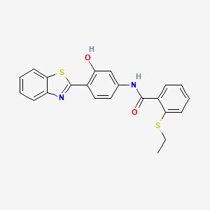 molecular formula C22H18N2O2S2 B2584929 N-(4-(苯并[d]噻唑-2-基)-3-羟基苯基)-2-(乙硫基)苯甲酰胺 CAS No. 904827-89-0