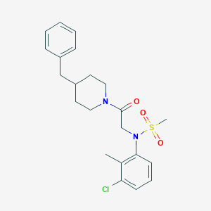 molecular formula C22H27ClN2O3S B258493 N-[2-(4-benzylpiperidin-1-yl)-2-oxoethyl]-N-(3-chloro-2-methylphenyl)methanesulfonamide 