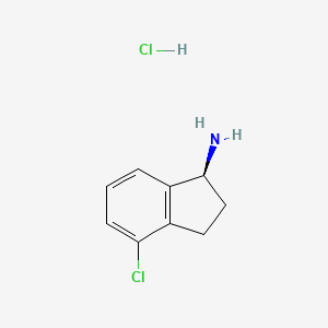 molecular formula C9H11Cl2N B2584936 (S)-4-氯-2,3-二氢-1H-茚-1-胺盐酸盐 CAS No. 2109874-07-7