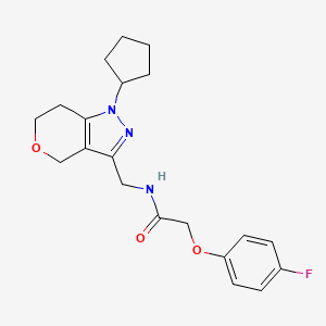 molecular formula C20H24FN3O3 B2584953 N-((1-环戊基-1,4,6,7-四氢吡喃并[4,3-c]吡唑-3-基)甲基)-2-(4-氟苯氧基)乙酰胺 CAS No. 1795300-66-1