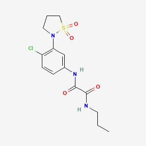 molecular formula C14H18ClN3O4S B2584955 N1-(4-chloro-3-(1,1-dioxidoisothiazolidin-2-yl)phenyl)-N2-propyloxalamide CAS No. 1105229-81-9