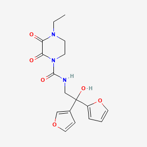 4-ethyl-N-[2-(furan-2-yl)-2-(furan-3-yl)-2-hydroxyethyl]-2,3-dioxopiperazine-1-carboxamide