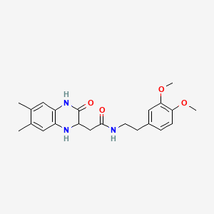 molecular formula C22H27N3O4 B2584957 N-[2-(3,4-二甲氧基苯基)乙基]-2-(6,7-二甲基-3-氧代-1,2,3,4-四氢喹喔啉-2-基)乙酰胺 CAS No. 1009790-65-1