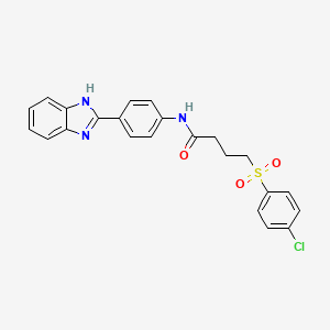 molecular formula C23H20ClN3O3S B2584960 N-(4-(1H-benzo[d]imidazol-2-yl)phenyl)-4-((4-chlorophenyl)sulfonyl)butanamide CAS No. 941907-49-9