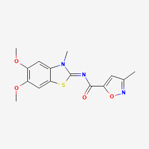 (E)-N-(5,6-dimethoxy-3-methylbenzo[d]thiazol-2(3H)-ylidene)-3-methylisoxazole-5-carboxamide