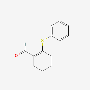 molecular formula C13H14OS B2584962 2-(苯硫基)环己-1-烯-1-甲醛 CAS No. 851288-81-8