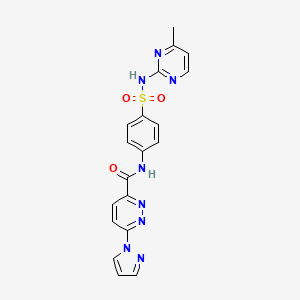 molecular formula C19H16N8O3S B2584964 N-(4-(N-(4-甲基嘧啶-2-基)磺酰胺基)苯基)-6-(1H-吡唑-1-基)吡啶并嘧啶-3-甲酰胺 CAS No. 1351604-98-2