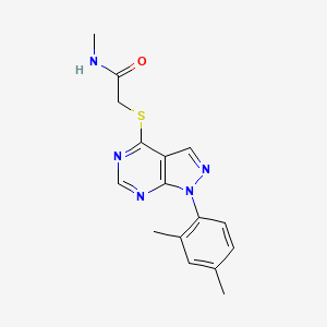 molecular formula C16H17N5OS B2584967 2-[1-(2,4-二甲苯基)吡唑并[3,4-d]嘧啶-4-基]硫代基-N-甲基乙酰胺 CAS No. 893930-97-7