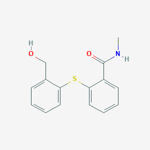 molecular formula C15H15NO2S B2584974 N1-methyl-2-{[2-(hydroxymethyl)phenyl]thio}benzamide CAS No. 130138-87-3