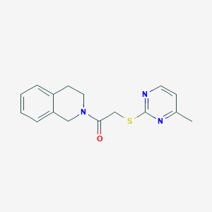 molecular formula C16H17N3OS B258498 2-{[(4-Methyl-2-pyrimidinyl)sulfanyl]acetyl}-1,2,3,4-tetrahydroisoquinoline 
