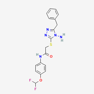 molecular formula C18H17F2N5O2S B2584991 2-[(4-氨基-5-苄基-4H-1,2,4-三唑-3-基)硫烷基]-N-[4-(二氟甲氧基)苯基]乙酰胺 CAS No. 898624-67-4
