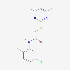 molecular formula C15H16ClN3OS B258500 N-(5-chloro-2-methylphenyl)-2-[(4,6-dimethylpyrimidin-2-yl)sulfanyl]acetamide 