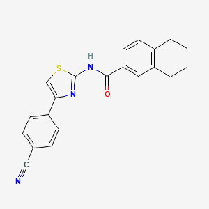 molecular formula C21H17N3OS B2585000 N-[4-(4-cyanophenyl)-1,3-thiazol-2-yl]-5,6,7,8-tetrahydronaphthalene-2-carboxamide CAS No. 681168-41-2