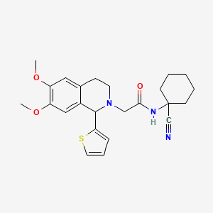 molecular formula C24H29N3O3S B2585031 N-(1-cyanocyclohexyl)-2-(6,7-dimethoxy-1-thiophen-2-yl-3,4-dihydro-1H-isoquinolin-2-yl)acetamide CAS No. 919929-40-1