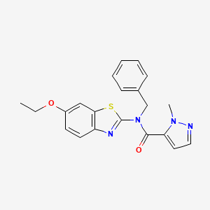 molecular formula C21H20N4O2S B2585034 N-苄基-N-(6-乙氧基苯并[d]噻唑-2-基)-1-甲基-1H-吡唑-5-甲酰胺 CAS No. 1172776-34-9