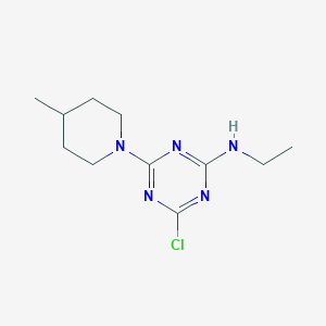 molecular formula C11H18ClN5 B258504 4-chloro-N-ethyl-6-(4-methylpiperidin-1-yl)-1,3,5-triazin-2-amine 