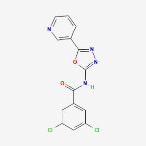 3,5-dichloro-N-(5-(pyridin-3-yl)-1,3,4-oxadiazol-2-yl)benzamide