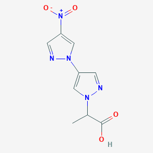 molecular formula C9H9N5O4 B2585041 2-{4-nitro-1'H-[1,4'-bipyrazol]-1'-yl}propanoic acid CAS No. 2054953-03-4