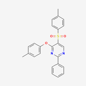 4-(4-Methylphenoxy)-5-[(4-methylphenyl)sulfonyl]-2-phenylpyrimidine