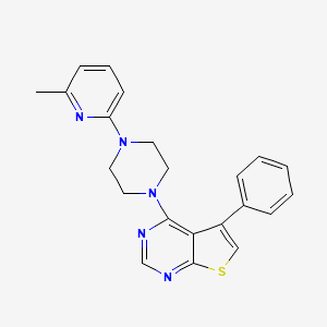 molecular formula C22H21N5S B2585048 4-(4-(6-Methylpyridin-2-yl)piperazin-1-yl)-5-phenylthieno[2,3-d]pyrimidine CAS No. 433313-47-4