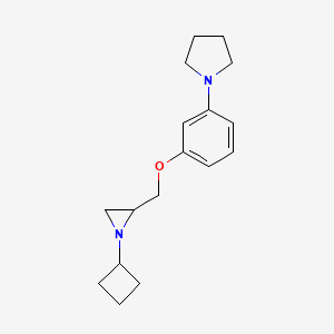 molecular formula C17H24N2O B2585050 1-[3-[(1-Cyclobutylaziridin-2-yl)methoxy]phenyl]pyrrolidine CAS No. 2411297-24-8