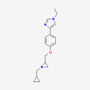 molecular formula C18H23N3O B2585053 4-[4-[[1-(Cyclopropylmethyl)aziridin-2-yl]methoxy]phenyl]-1-ethylimidazole CAS No. 2418671-40-4