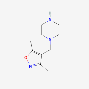 molecular formula C10H17N3O B2585058 1-[(Dimethyl-1,2-oxazol-4-yl)methyl]piperazine CAS No. 743416-40-2
