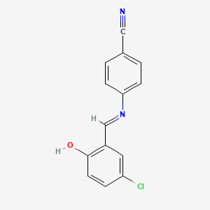 molecular formula C14H9ClN2O B2585060 4-{[(1E)-(5-chloro-2-hydroxyphenyl)methylene]amino}benzonitrile CAS No. 1224019-09-3