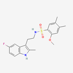 molecular formula C20H23FN2O3S B2585063 N-[2-(5-fluoro-2-methyl-1H-indol-3-yl)ethyl]-2-methoxy-4,5-dimethylbenzenesulfonamide CAS No. 682762-96-5