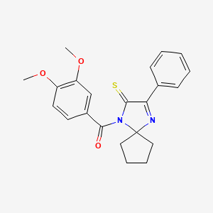 (3,4-Dimethoxyphenyl)(3-phenyl-2-thioxo-1,4-diazaspiro[4.4]non-3-en-1-yl)methanone