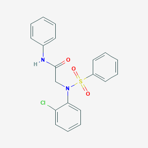 molecular formula C20H17ClN2O3S B258507 N~2~-(2-chlorophenyl)-N-phenyl-N~2~-(phenylsulfonyl)glycinamide 