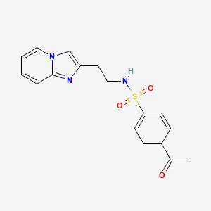 molecular formula C17H17N3O3S B2585070 4-アセチル-N-(2-(イミダゾ[1,2-a]ピリジン-2-イル)エチル)ベンゼンスルホンアミド CAS No. 868978-50-1