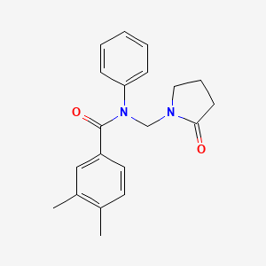 molecular formula C20H22N2O2 B2585071 3,4-dimethyl-N-[(2-oxopyrrolidin-1-yl)methyl]-N-phenylbenzamide CAS No. 852155-15-8