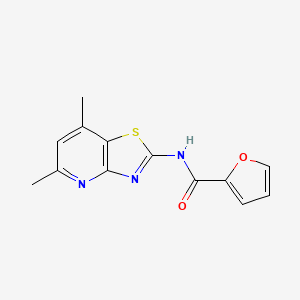 molecular formula C13H11N3O2S B2585074 N-(5,7-二甲基[1,3]噻唑并[4,5-b]吡啶-2-基)呋喃-2-甲酰胺 CAS No. 948452-42-4