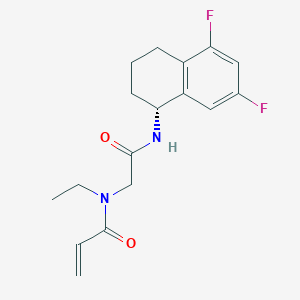 molecular formula C17H20F2N2O2 B2585078 N-[2-[[(1R)-5,7-Difluoro-1,2,3,4-tetrahydronaphthalen-1-yl]amino]-2-oxoethyl]-N-ethylprop-2-enamide CAS No. 2411181-47-8