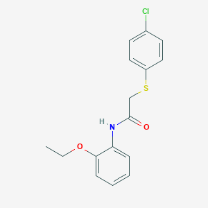 molecular formula C16H16ClNO2S B258508 2-[(4-chlorophenyl)sulfanyl]-N-(2-ethoxyphenyl)acetamide 