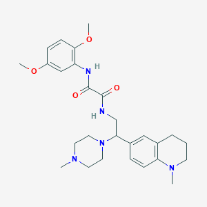 molecular formula C27H37N5O4 B2585082 N1-(2,5-二甲氧基苯基)-N2-(2-(1-甲基-1,2,3,4-四氢喹啉-6-基)-2-(4-甲基哌嗪-1-基)乙基)草酰胺 CAS No. 922066-21-5