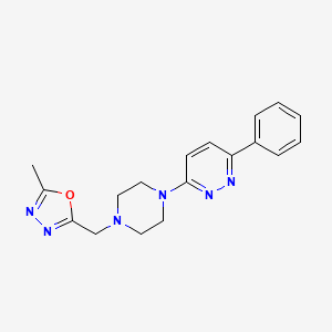 2-Methyl-5-[[4-(6-phenylpyridazin-3-yl)piperazin-1-yl]methyl]-1,3,4-oxadiazole