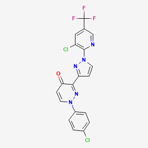 1-(4-Chlorophenyl)-3-[1-[3-chloro-5-(trifluoromethyl)pyridin-2-yl]pyrazol-3-yl]pyridazin-4-one