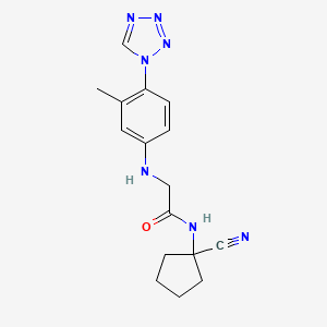 molecular formula C16H19N7O B2585088 N-(1-cyanocyclopentyl)-2-{[3-methyl-4-(1H-1,2,3,4-tetrazol-1-yl)phenyl]amino}acetamide CAS No. 1197771-49-5