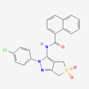 molecular formula C22H16ClN3O3S B2585092 N-[2-(4-chlorophenyl)-5,5-dioxo-4,6-dihydrothieno[3,4-c]pyrazol-3-yl]naphthalene-1-carboxamide CAS No. 681266-70-6