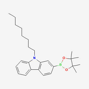 molecular formula C26H36BNO2 B2585093 9-辛基-2-(4,4,5,5-四甲基-1,3,2-二恶杂硼烷-2-基)-9H-咔唑 CAS No. 793681-93-3