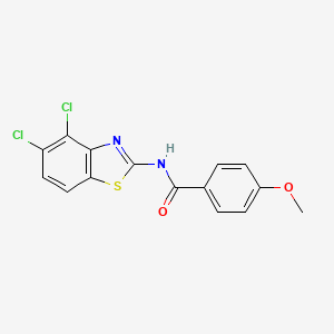 molecular formula C15H10Cl2N2O2S B2585095 N-(4,5-二氯-1,3-苯并噻唑-2-基)-4-甲氧基苯甲酰胺 CAS No. 868230-42-6