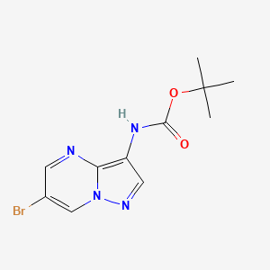 molecular formula C11H13BrN4O2 B2585097 Tert-butyl N-(6-bromopyrazolo[1,5-a]pyrimidin-3-yl)carbamate CAS No. 2416233-73-1