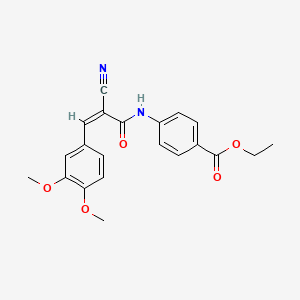 Ethyl 4-[[(Z)-2-cyano-3-(3,4-dimethoxyphenyl)prop-2-enoyl]amino]benzoate