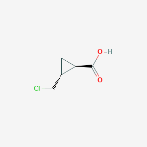 molecular formula C5H7ClO2 B2585104 trans-2-(Chloromethyl)cyclopropanecarboxylic acid CAS No. 881649-76-9