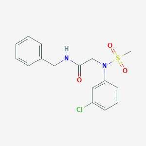 molecular formula C16H17ClN2O3S B258511 N-benzyl-N~2~-(3-chlorophenyl)-N~2~-(methylsulfonyl)glycinamide 