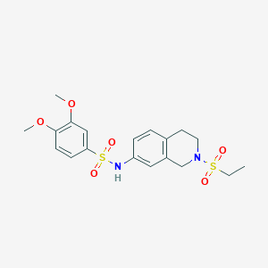 molecular formula C19H24N2O6S2 B2585112 N-(2-(ethylsulfonyl)-1,2,3,4-tetrahydroisoquinolin-7-yl)-3,4-dimethoxybenzenesulfonamide CAS No. 954702-15-9