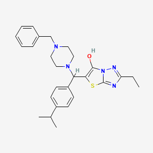 molecular formula C27H33N5OS B2585118 5-((4-苄基哌嗪-1-基)(4-异丙苯基)甲基)-2-乙基噻唑并[3,2-b][1,2,4]三唑-6-醇 CAS No. 886914-06-3